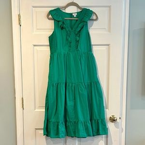 J. CREW SLEEVELESS COTTON GREEN DRESS - SIZE 12